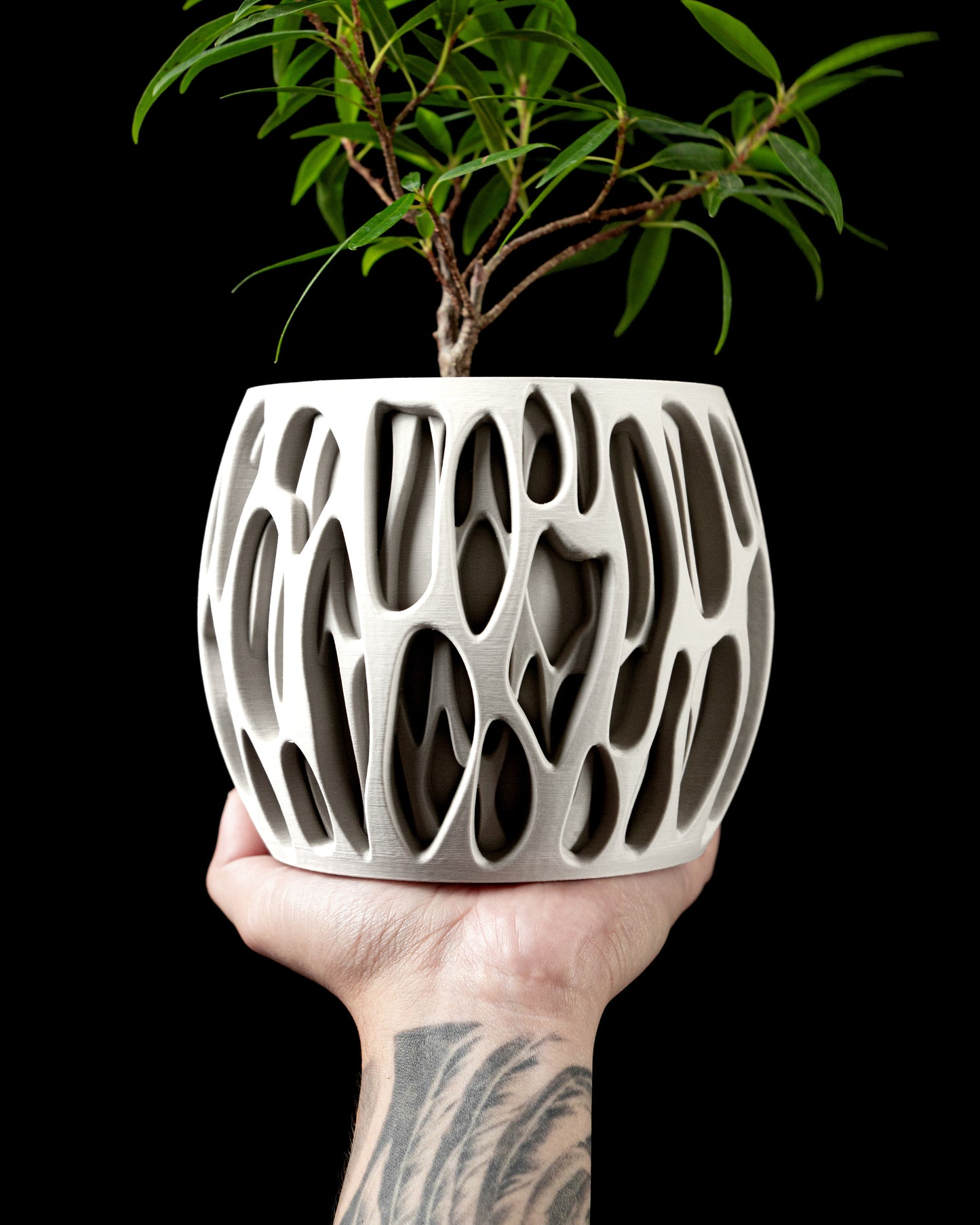 Hücre Desenli Modern Saksı