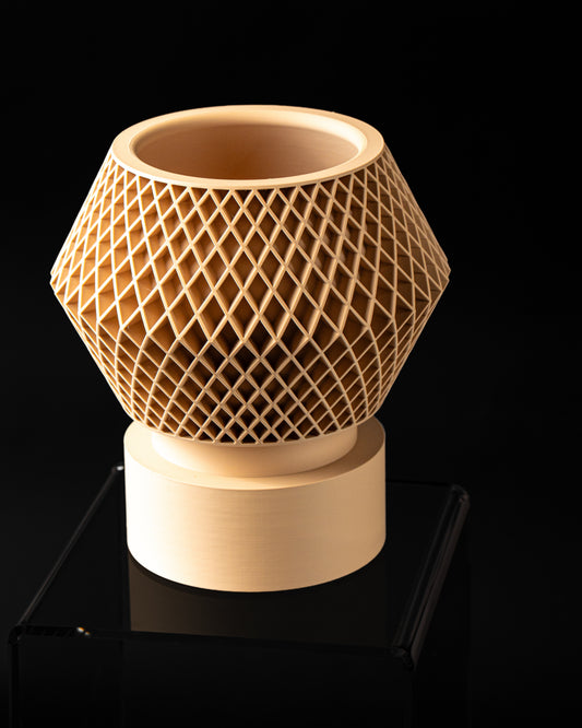 Baklava Kafes Desenli Modern Saksı 013