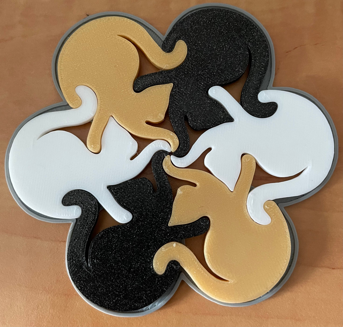 Puzzle Kedi Bardak Altlığı + Destek