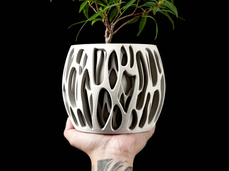 Organik Dokulu Modern Saksı