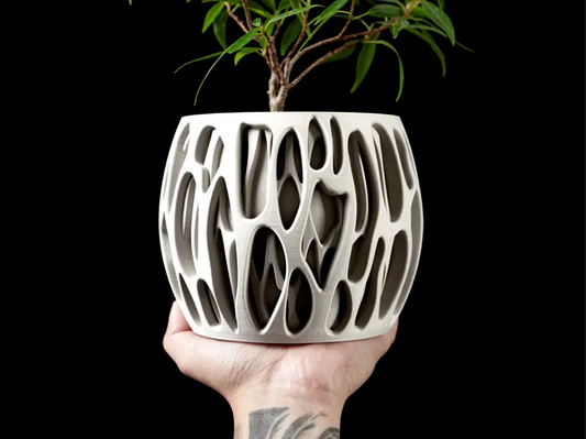 Organik Dokulu Modern Saksı