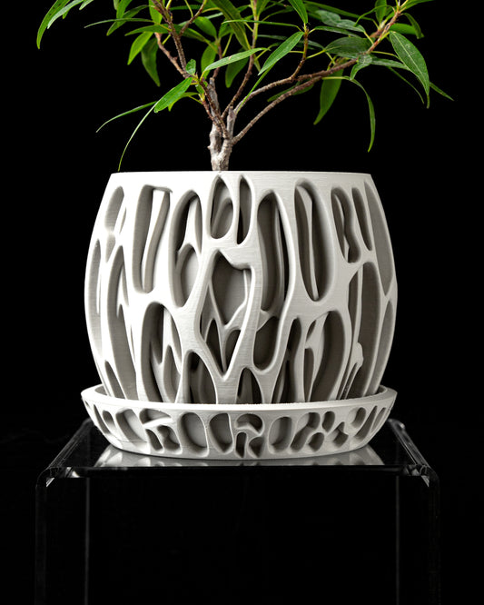 Hücre Desenli Modern Saksı
