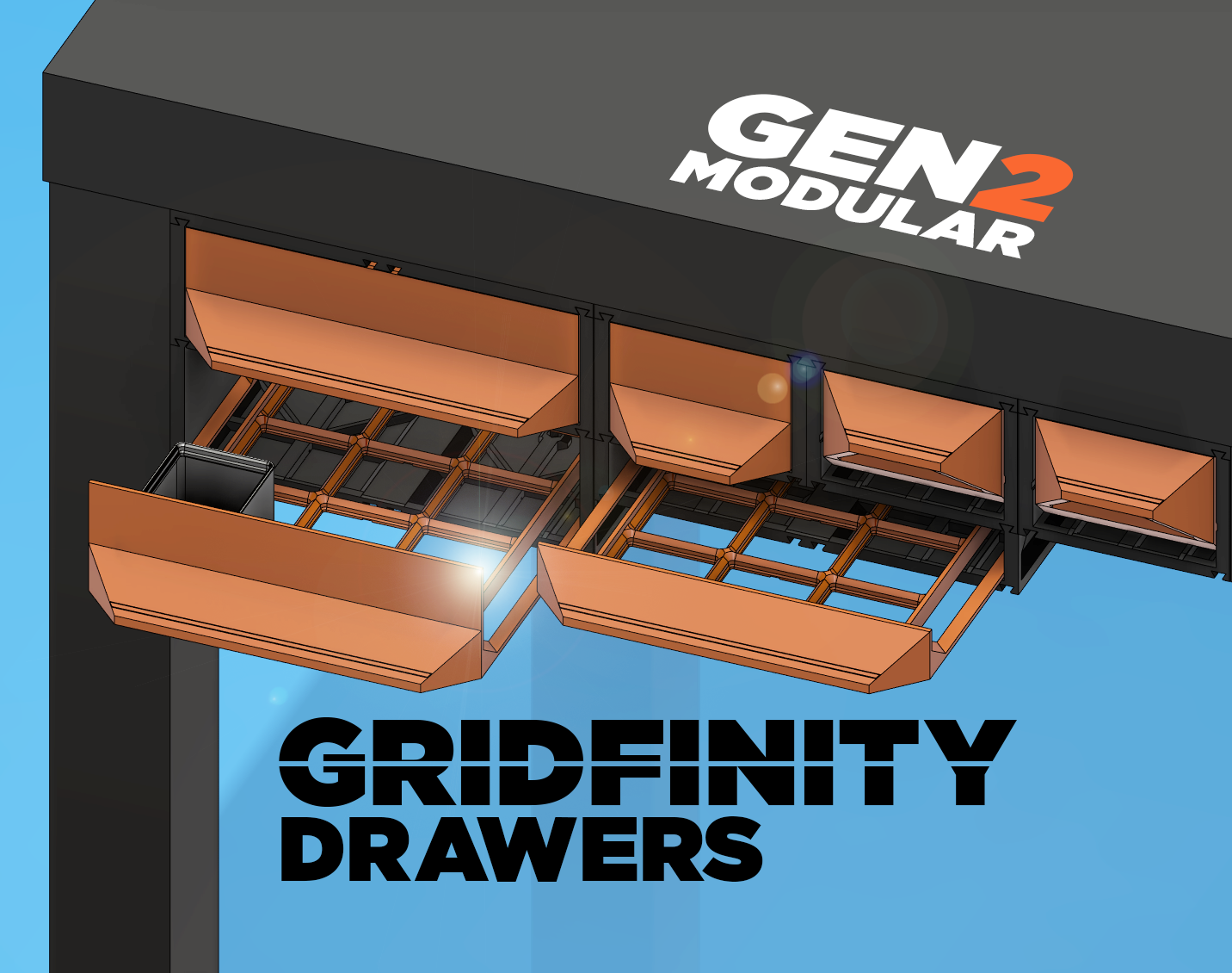 GEN2 Gridfinity Çekmeceler - STANDART (GELENEKSEL)