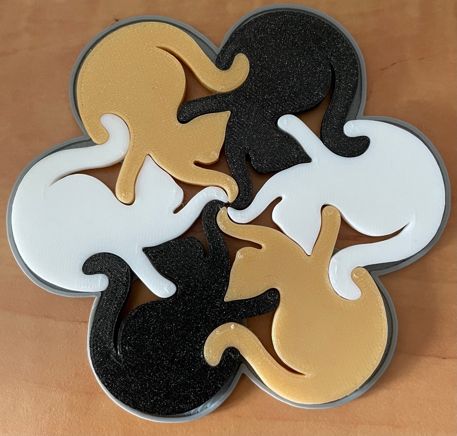Puzzle Kedi Bardak Altlığı + Destek