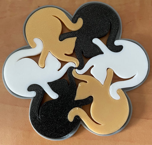 Puzzle Kedi Bardak Altlığı + Destek
