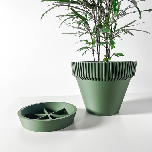 Tabaklı Fitilli Modern Saksı